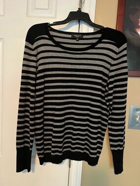 Spense  size large Black and Gray Striped Women's Sweater